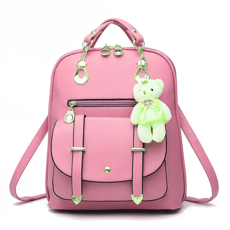 Vintage Leather Backpack for Women Large Bag School Mochila