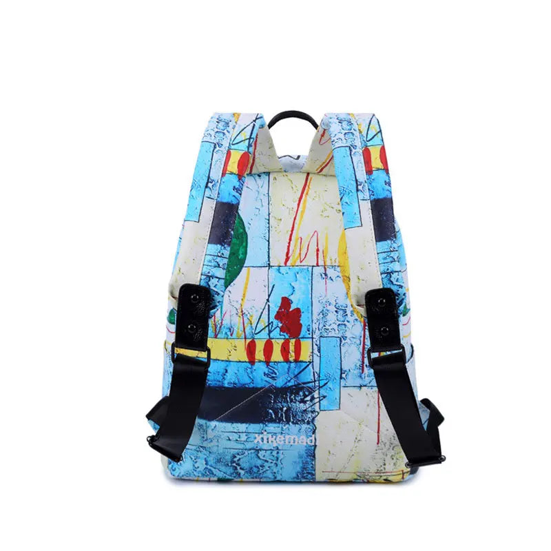 Multicolor Women PVC Backpack School Bags for Teenage Girls