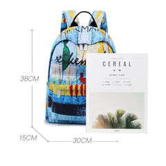 Multicolor Women PVC Backpack School Bags for Teenage Girls