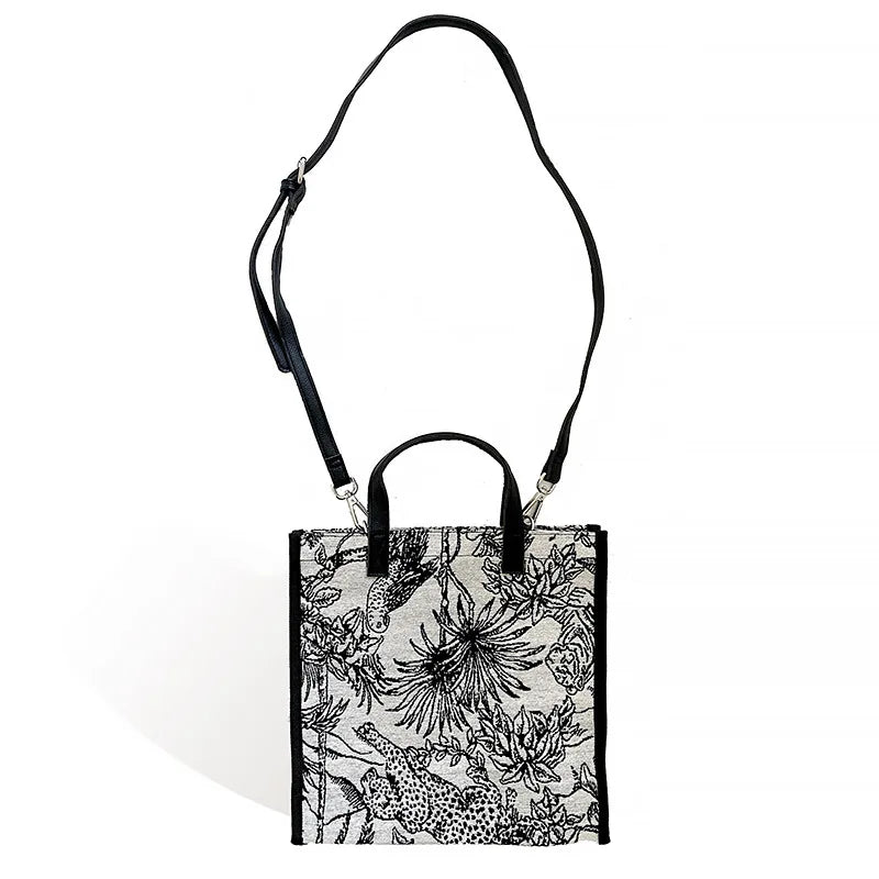 Graffiti Canvas Tote Bag Square Shoulder Messenger Large Mommy Handbags