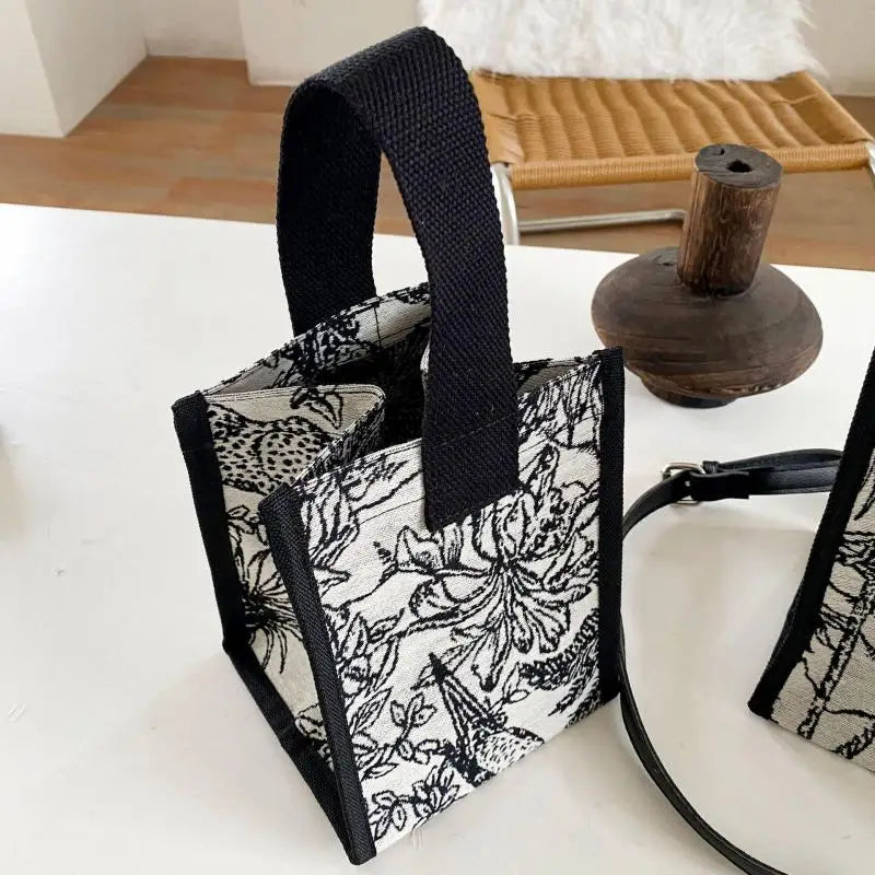 Graffiti Canvas Tote Bag Square Shoulder Messenger Large Mommy Handbags