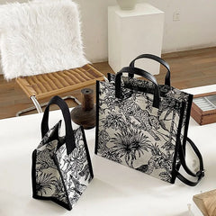 Graffiti Canvas Tote Bag Square Shoulder Messenger Large Mommy Handbags