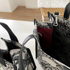 Graffiti Canvas Tote Bag Square Shoulder Messenger Large Mommy Handbags
