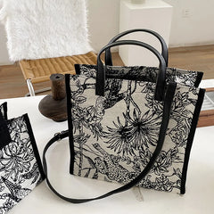 Graffiti Canvas Tote Bag Square Shoulder Messenger Large Mommy Handbags