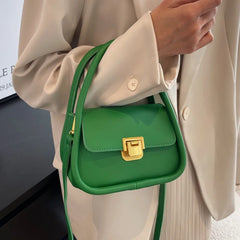 Green Shoulder Bag Women Pu Leather Crossbody Small Flap Messenger All Match