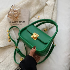 Green Shoulder Bag Women Pu Leather Crossbody Small Flap Messenger All Match