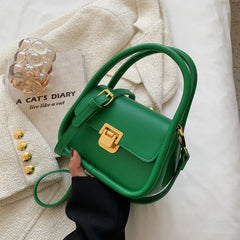Green Shoulder Bag Women Pu Leather Crossbody Small Flap Messenger All Match