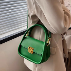 Green Shoulder Bag Women Pu Leather Crossbody Small Flap Messenger All Match