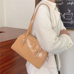 Green Women Shoulder Bags Pillow Handbags PU Leather Female Purse