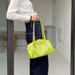 Green Women Shoulder Bags Pillow Handbags PU Leather Female Purse