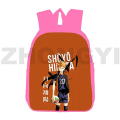 Haikyuu Karasuno Nekoma 3D Backpack Travel Canvas 12/16 Inch Men Teen Girls