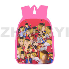 Haikyuu Karasuno Nekoma 3D Backpack Travel Canvas 12/16 Inch Men Teen Girls