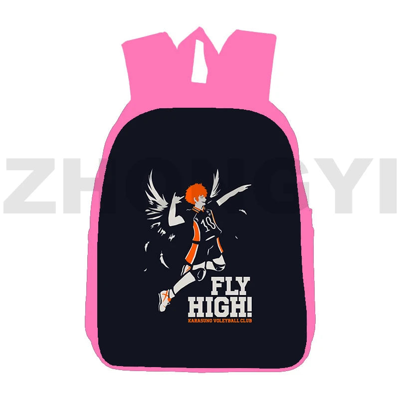 Haikyuu Karasuno Nekoma 3D Backpack Travel Canvas 12/16 Inch Men Teen Girls