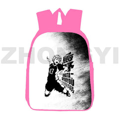 Haikyuu Karasuno Nekoma 3D Backpack Travel Canvas 12/16 Inch Men Teen Girls