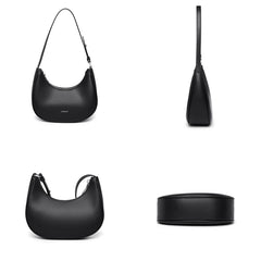 Half Moon Underarm Bags Soft Leather Women Handbag Fit Working Party
