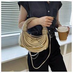 Woven Leather Crossbody Bag for Women