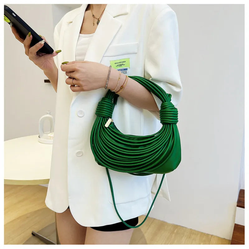 Woven Leather Crossbody Bag for Women