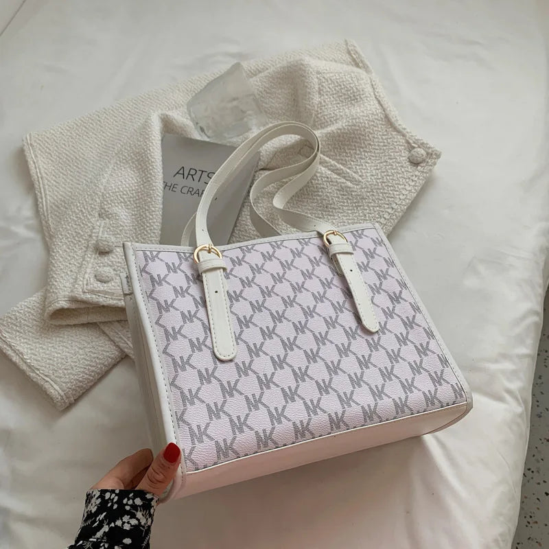 Women's Printed PU Shoulder Bag Large Capacity Tote Hobo Purses