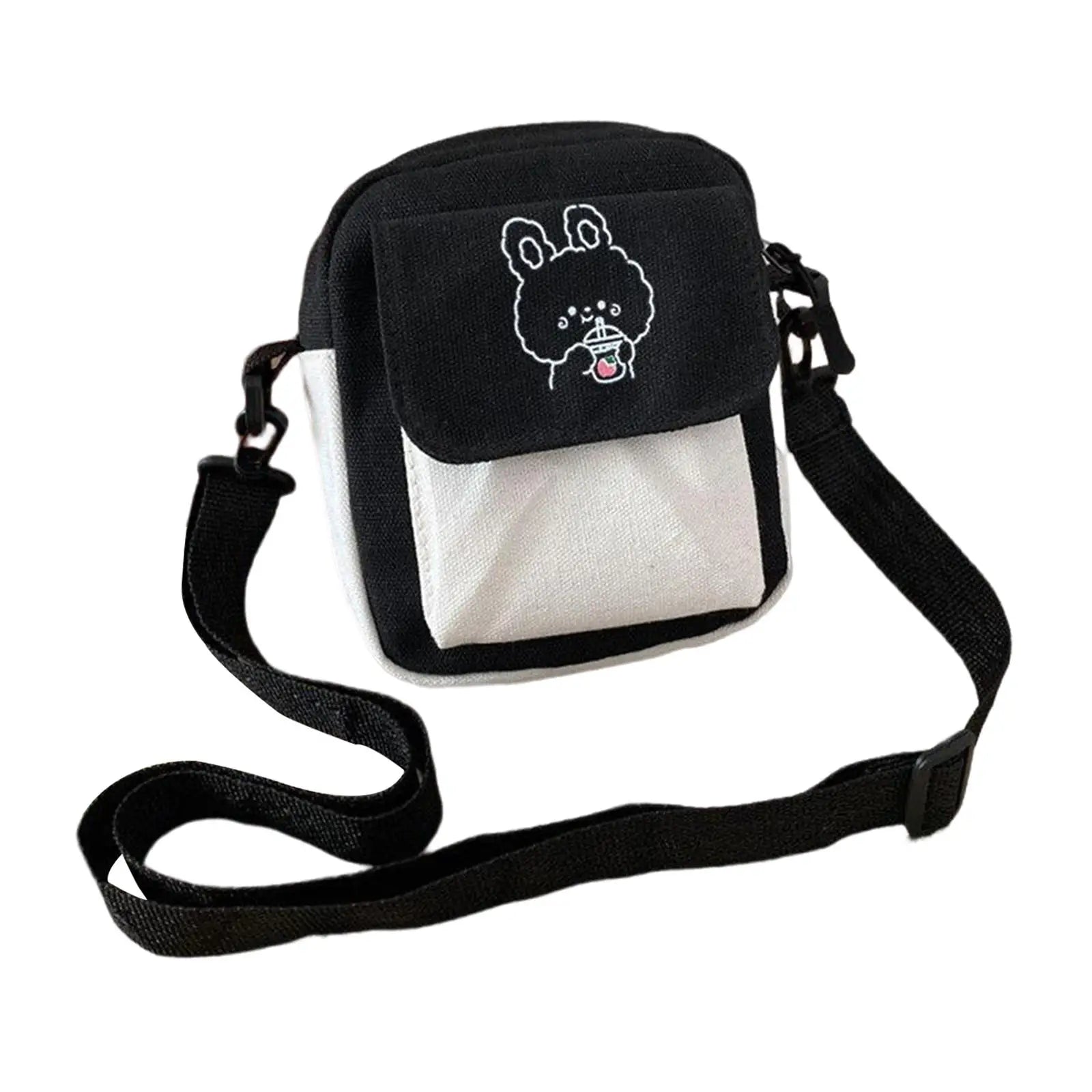 Canvas Shoulder Bag Purse Beach Travel Adjustable Strap Summer Vacation Pouch