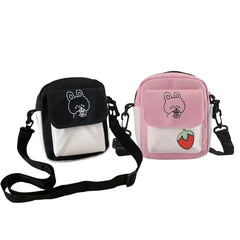 Canvas Shoulder Bag Purse Beach Travel Adjustable Strap Summer Vacation Pouch