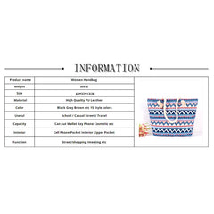 Bohemian Large Women's Handbag Beach Shoulder Bag Christmas Gift