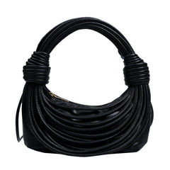 Hand Woven Leather Line Weave Strap Hobos Clutch Purse