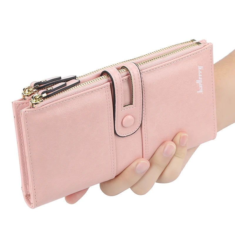 Leather Wallet Purse Women High Capacity Long Wallet Female Multi-function Clutc