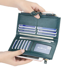 Leather Wallet Purse Women High Capacity Long Wallet Female Multi-function Clutc