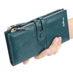 Leather Wallet Purse Women High Capacity Long Wallet Female Multi-function Clutc