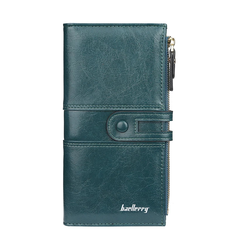 Leather Wallet Purse Women High Capacity Long Wallet Female Multi-function Clutc
