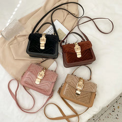 Women Soft PU Solid Shoulder Bags Small Square Messenger Bags