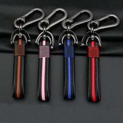 Leather Car Key Chain Metal Key Ring Men Women Couple Style Ke