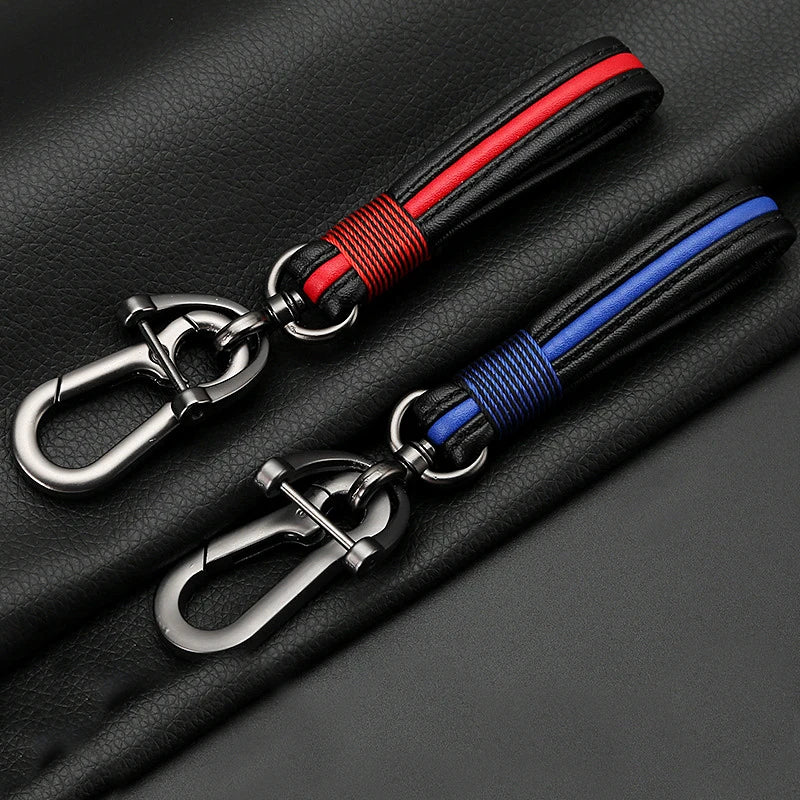 Leather Car Key Chain Metal Key Ring Men Women Couple Style Ke