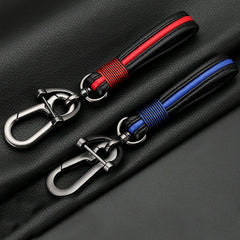 Leather Car Key Chain Metal Key Ring Men Women Couple Style Ke