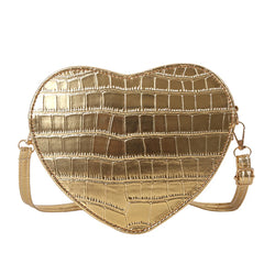 Heart Crossbody Bag Leather Stone Pattern Purse Handbags Women