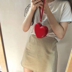 Heart Shaped Mini Money Purse Women Handbag Top-handle Bag