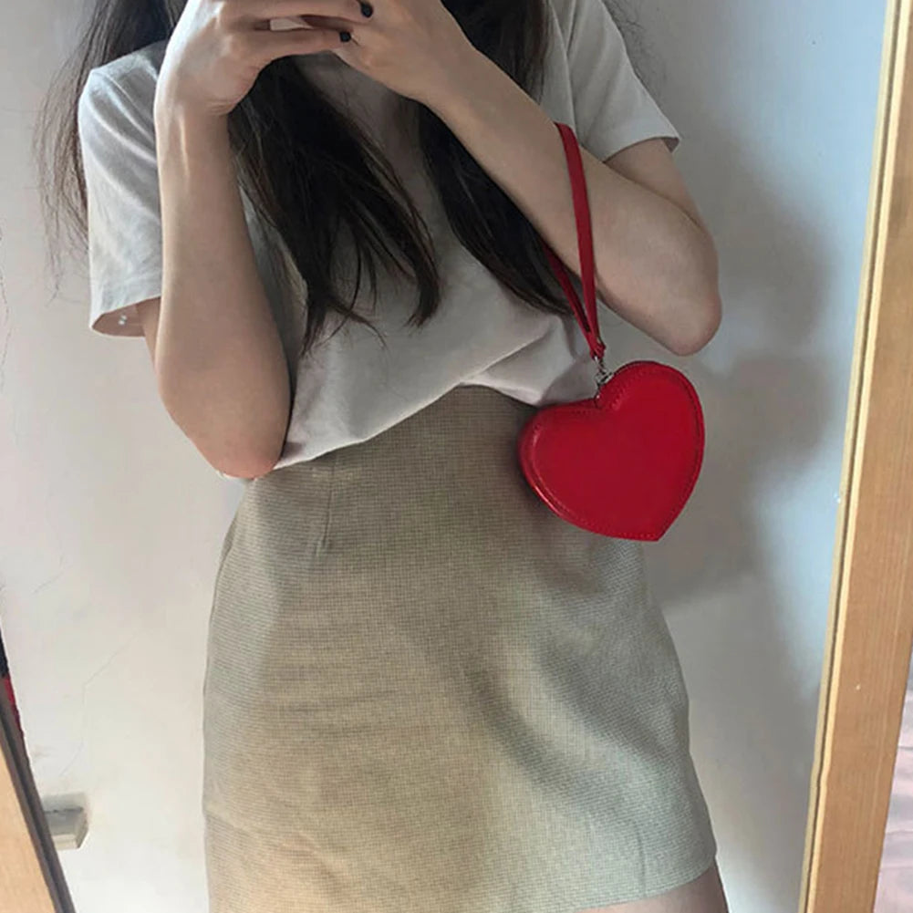 Heart Shaped Mini Money Purse Women Handbag Top-handle Bag