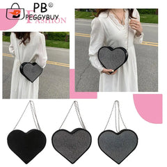Heart Shaped Rhinestones Shoulder Bag for Women