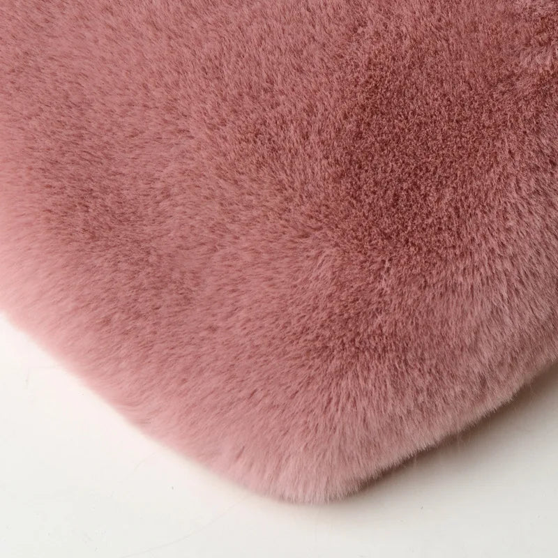 Heart-Shaped Women Handbag Fluffy Fur Crossbody Bags