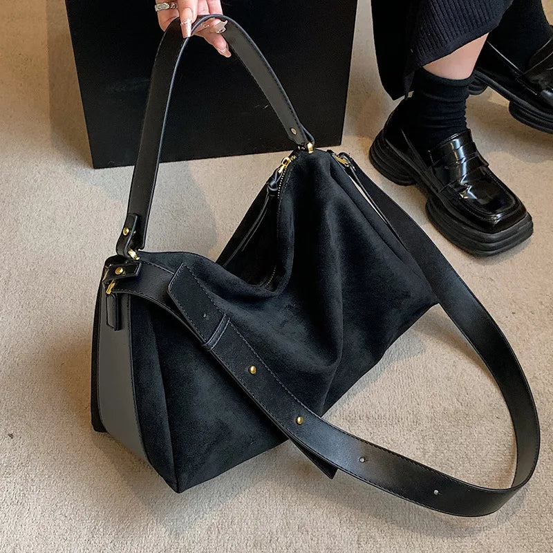 High Capacity Female Patchwork PU Crossbody Bag Women Handbag