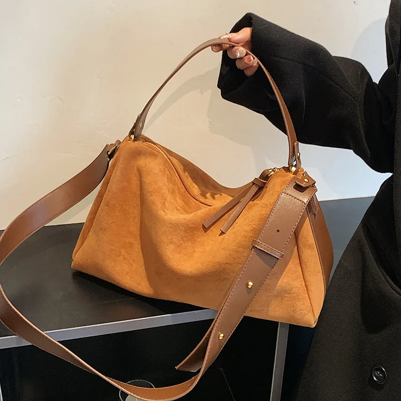 High Capacity Female Patchwork PU Crossbody Bag Women Handbag