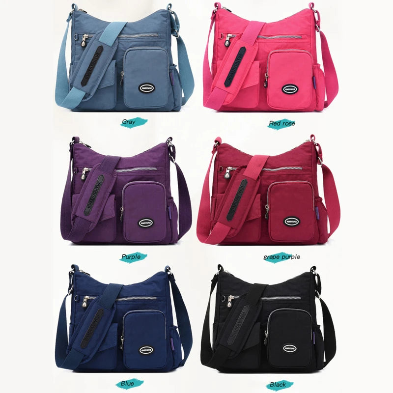 Waterproof Nylon Female Crossbody Bag Women Shoulder Messenger Purse