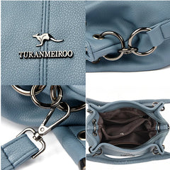 High Solid Leather Women's Handbags Large Capacity Messenger Bags Ladies Casual