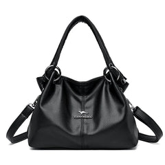 High Solid Leather Women's Handbags Large Capacity Messenger Bags Ladies Casual