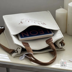 Canvas Tote Book Bag Soft Shoulder Bag Cross-body Bag