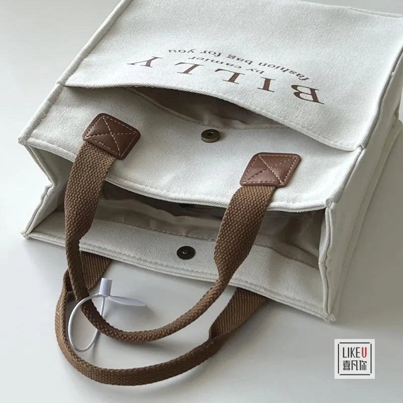 Canvas Tote Book Bag Soft Shoulder Bag Cross-body Bag