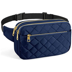 Hip Bum Bag Rhombus Pattern Phone Pouch Multi-Pockets Belts Purse Fanny Pack