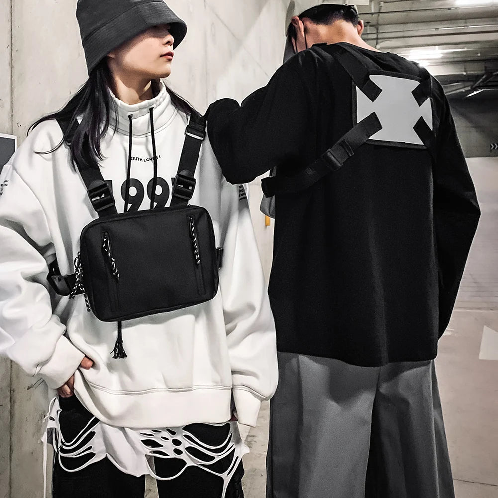 Hip Hop Style Crossbody Shoulder Chest Bag Unisex Oxford Streetwear Waist Packs