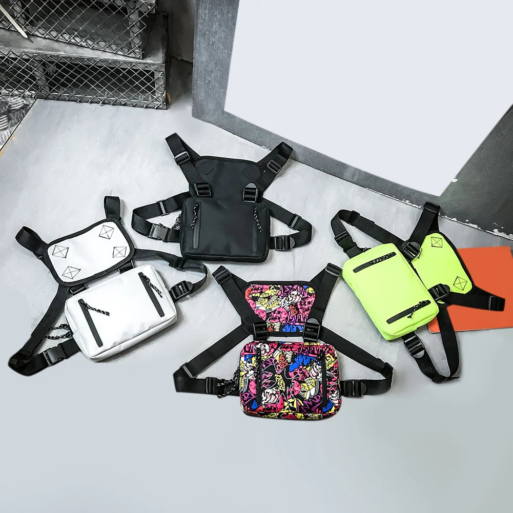 Hip Hop Style Crossbody Shoulder Chest Bag Unisex Oxford Streetwear Waist Packs