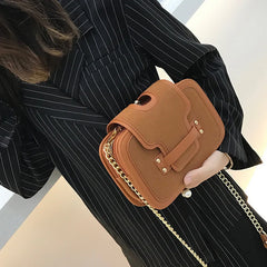 Frosted Small Square Bag Women Three-Layer Shoulder Messenger Chain Bag